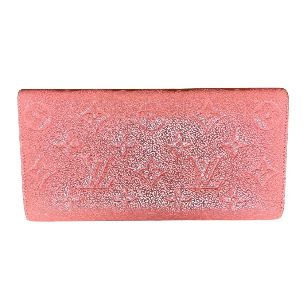 Louis Vuitton Emilie Wallet Monogram Empreinte Leather Pink M62370 CA1196